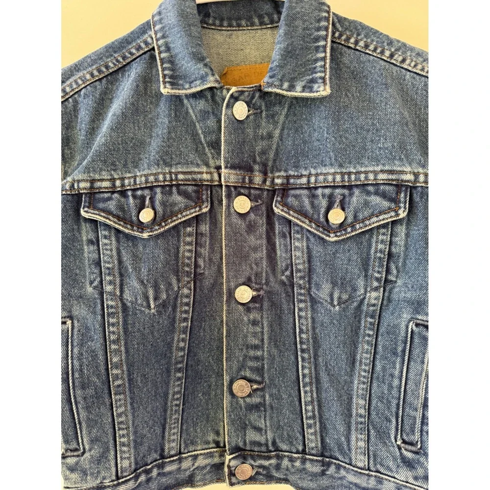 GAP Denim Kids Small Blue Trucker Jacket Medium Wash Cotton Button Front Vintage